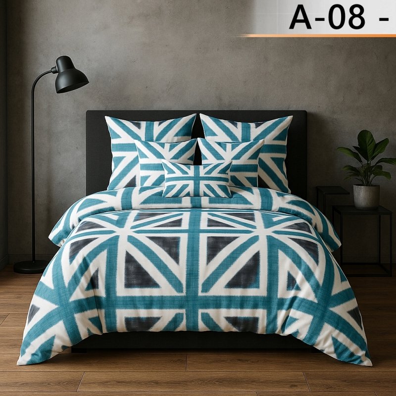 POŚCIEL 200x220 BAWEŁNA KOMPLET POŚCIELI + 2 POSZEWKI + PRZEŚCIERADŁO A-08