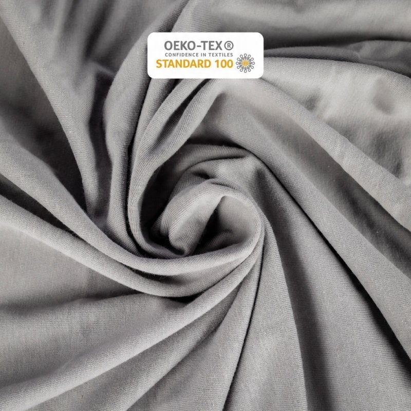 Prześcieradło Jersey z Gumką 200x200 Gruba Polska Bawełna Bok 30 cm stalowy