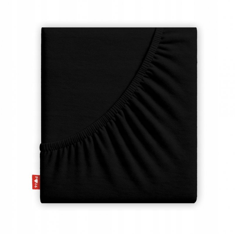 Prześcieradło 90x200 z Gumką GRUBA Bawełna Premium Bok 30 cm Czarny