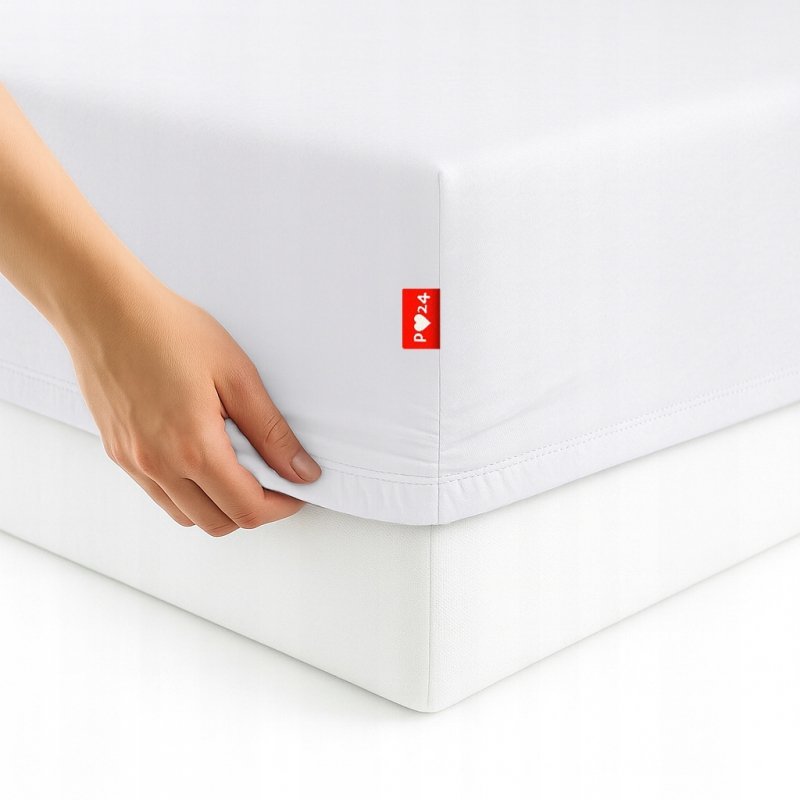 Prześcieradło 140x200 z Gumką GRUBA Bawełna Premium Bok 30 cm Biały