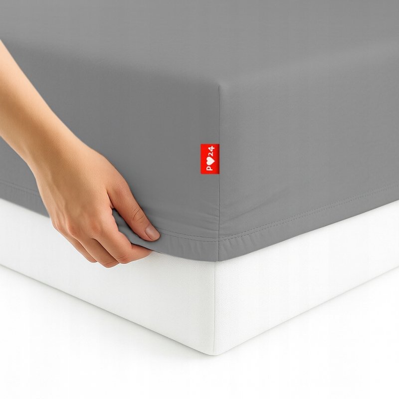 Prześcieradło 80x200 z Gumką GRUBA Bawełna Premium Bok 30 cm Stalowy