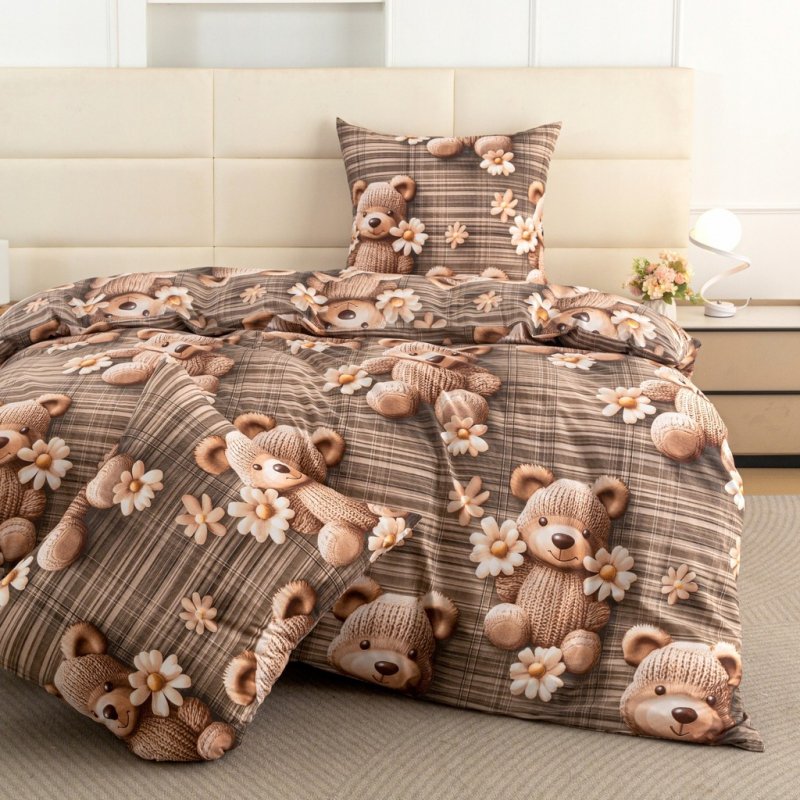 POŚCIEL 140x200 BAWEŁNIANA KOMPLET POŚCIELI + POSZEWKA WZÓR A-3286