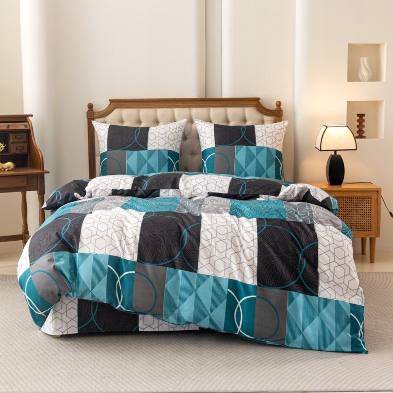 POŚCIEL 160x200 BAWEŁNA KOMPLET POŚCIELI BAWEŁNIANEJ + 2 POSZEWKI A-3055