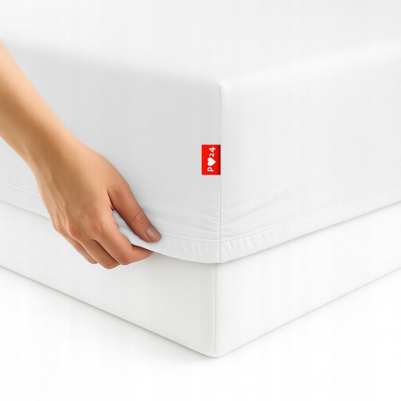 Prześcieradło Jersey z Gumką 200x200 Gruba Bawełna Czesana Bok 30 cm biały