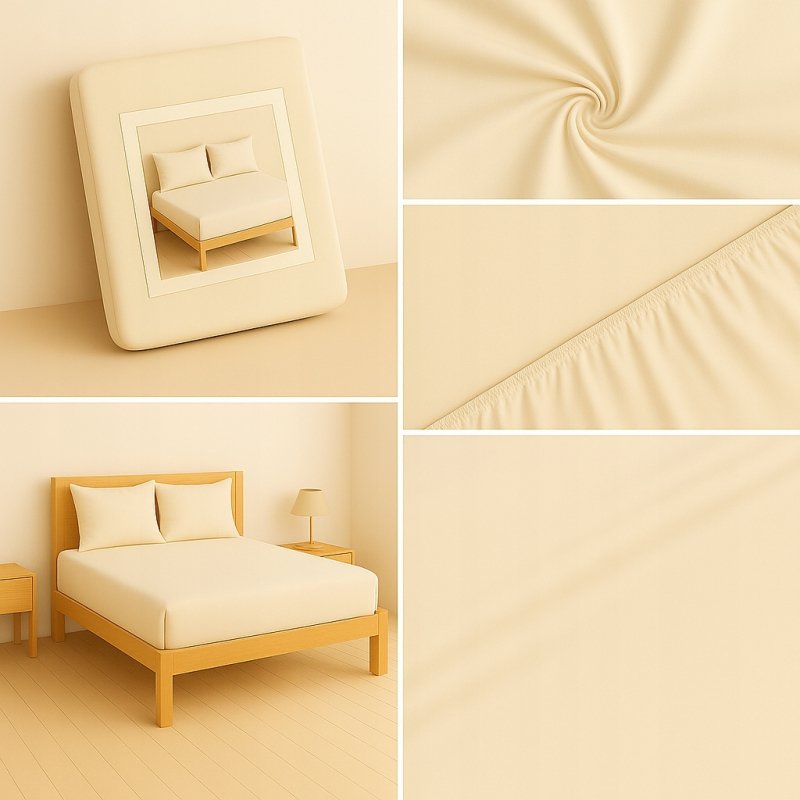 PRZEŚCIERADŁO Z GUMKĄ 80x200 ECRU MATERAC ZAKŁADKA DO 25 CM