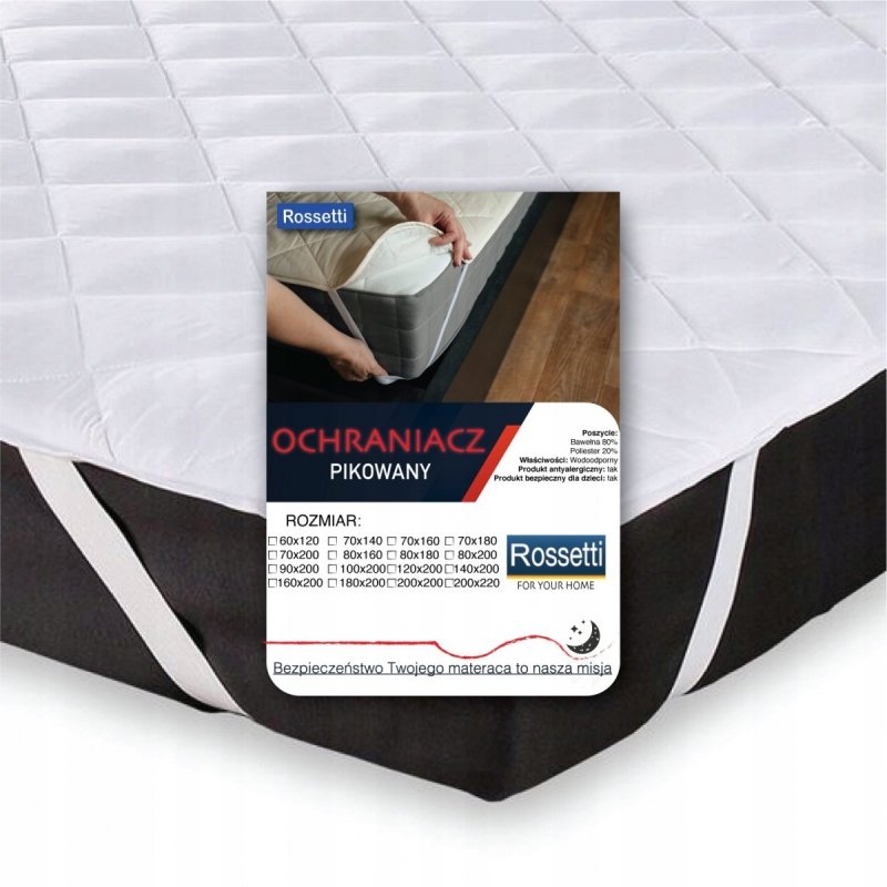 OCHRANIACZ NA MATERAC PIKOWANY 80x200 WODOODPORNY