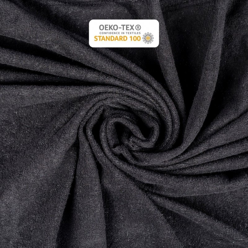 Prześcieradło Frotte z Gumką 200X200 Gruba Bawełna 200g Bok 30 cm czarny