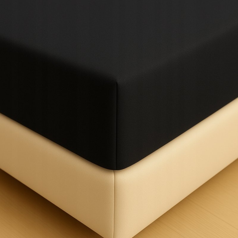 PRZEŚCIERADŁO Z GUMKĄ 160x200 CZARNY MATERAC ZAKŁADKA DO 25 CM