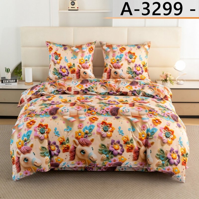 POŚCIEL 160x200 BAWEŁNA KOMPLET POŚCIELI BAWEŁNIANEJ + 2 POSZEWKI A-3299