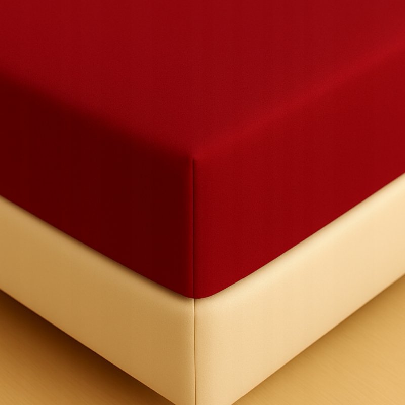 PRZEŚCIERADŁO Z GUMKĄ 200x220 CZERWONY MATERAC ZAKŁADKA DO 25 CM