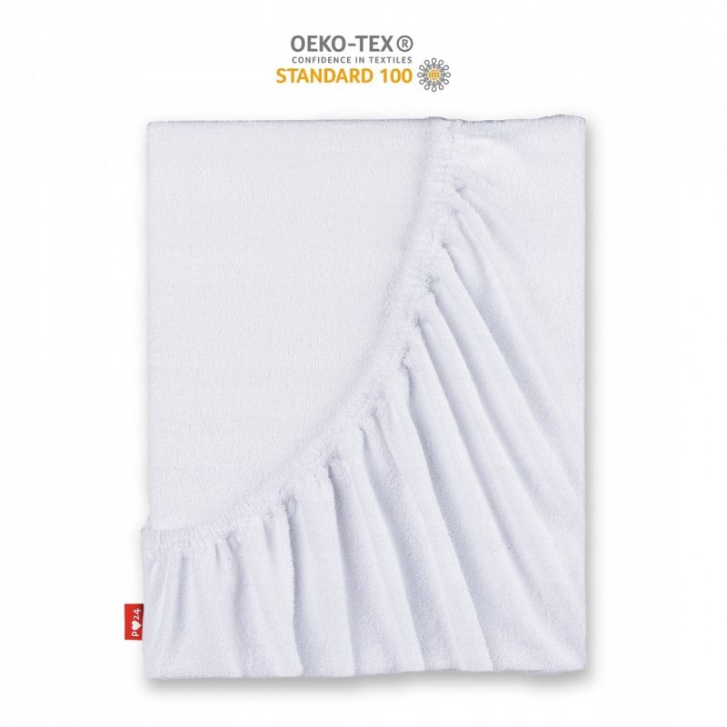 Prześcieradło Frotte z Gumką 140X200 Gruba Bawełna 200g Bok 30 cm biały
