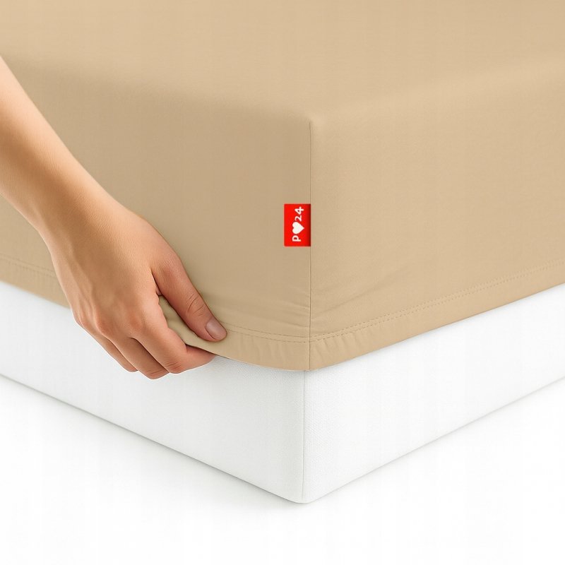 Prześcieradło 80x200 z Gumką GRUBA Bawełna Premium Bok 30 cm Beżowy