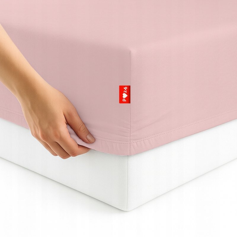 Prześcieradło 80x200 z Gumką GRUBA Bawełna Premium Bok 30 cm Pudrowy róż