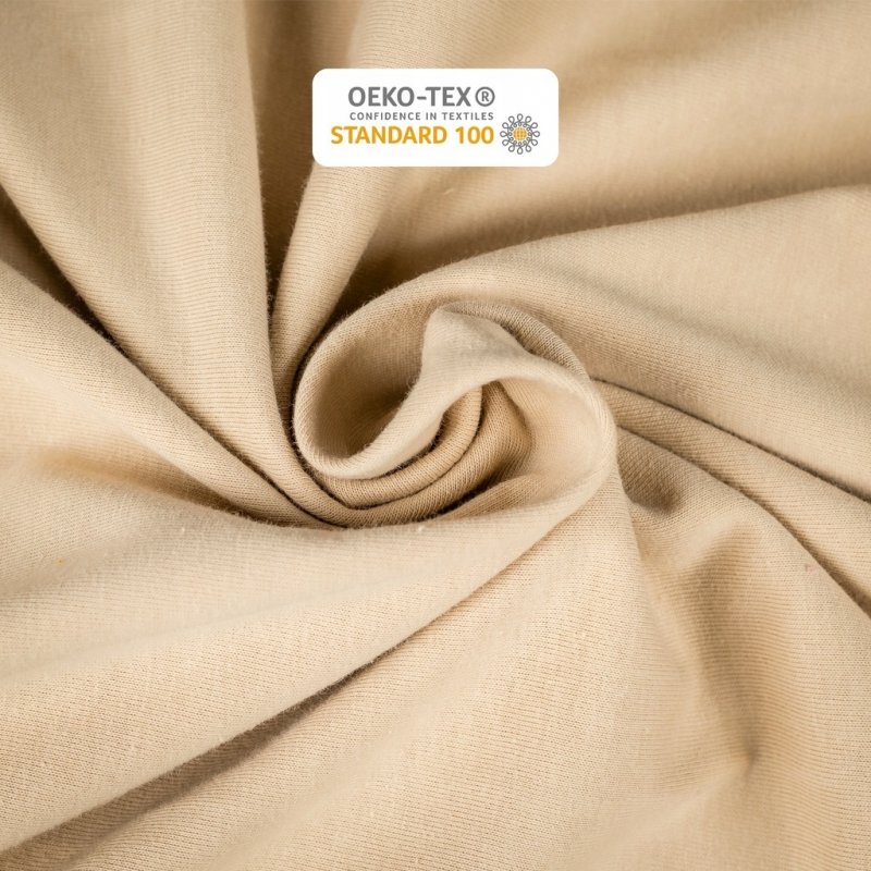 Prześcieradło Jersey z Gumką 220x240 Gruba Bawełna Czesana Bok 30 cm beżowy