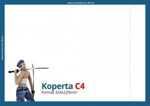 Koperty C4 (324 x 229 mm), Druk jednostronny kolorowy 4+0, Offset 80 g - 250 szt.