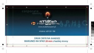 Baner laminowany ekono Frontlit 510g, oczka co 50 cm, 175 x 50 cm, 1 szt.