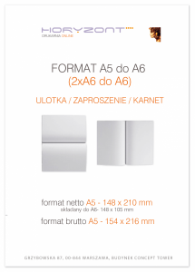 ulotka A5 składana do A6, druk pełnokolorowy obustronny 4+4, na papierze kredowym, 130 g, 5000 sztuk  