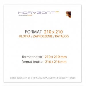 katalog 210 x 210 mm, druk pełnokolorowy obustronny 4+4, na papierze kredowym: okładka 300 g + środki 170 g, 28 str., 150 sztuk