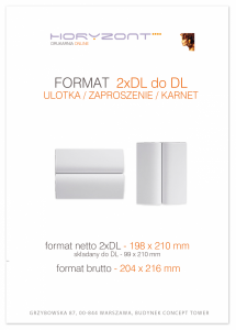 zaproszenie - karta 2xDL, składane do DL (99 x 420 mm), druk dwustronny, kreda 350 g, bez folii  400 sztuk