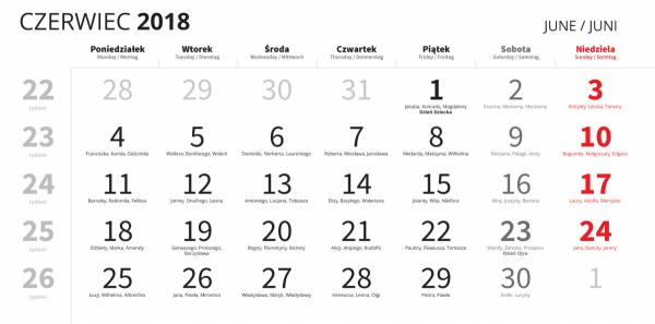 Kalendarz trójdzielny EKOLINE (płaski) bez koperty, druk jednostronny kolorowy (4+0), podkład - karton 300 g, 3 białe bloki, okienko - 400 sztuk