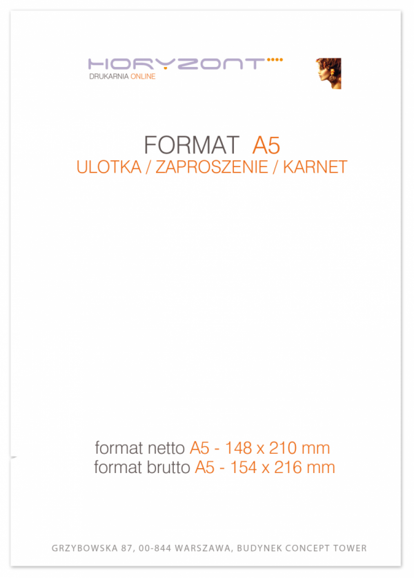 katalog A5, druk pełnokolorowy obustronny 4+4, na papierze kredowym, okładka - kreda 250 g + środki 130 g, 12 str., 100 sztuk