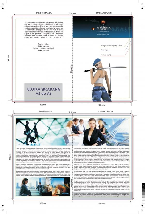 zaproszenie - karta A5, składana do A6, druk dwustronny, kreda 350 g, bez folii 75 sztuk