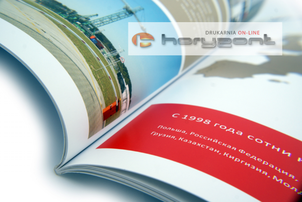 katalog A4, druk pełnokolorowy obustronny 4+4, na papierze kredowym, kreda 170 g, 48 str., 30 sztuk