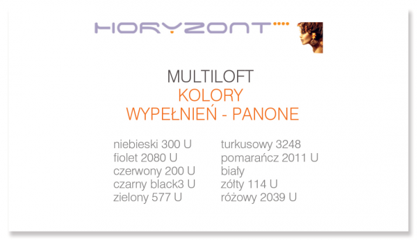 wizytówki multiloft, druk dwustronny pełnokolorowy 4+4, wypełnienie kolor pantone - 200 sztuk