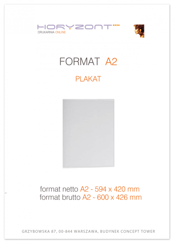 plakat A2, ekspres, druk pełnokolorowy jednostronny 4+0, na papierze kredowym, 250 g - 40 sztuk 
