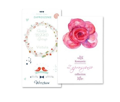 zaproszenie DL - 99 x 210 mm, druk dwustronny, 	papier ozdobny Rives 250 g / Modigliani 260 g -10 sztuk