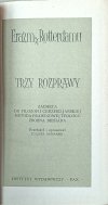 Erazm z Rotterdamu  Trzy rozprawy - strona tytułowa