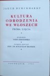 Jakub Burckhardt Kultura Odrodzenia we Włoszech 