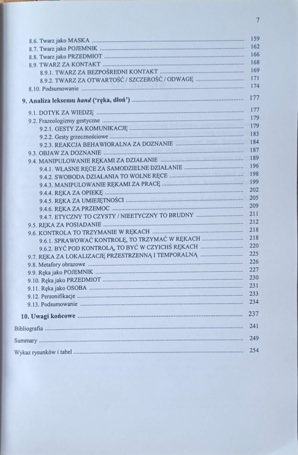 Grażyna Pietrzak Porwisz • Metonimia i metafora w strukturze semantycznej szwedzkich somatyzmów -  spis treści
