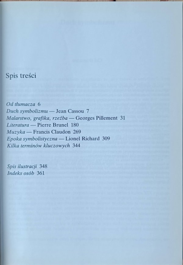 Jean Cassou Encyklopedia symbolizmu- spis tresci