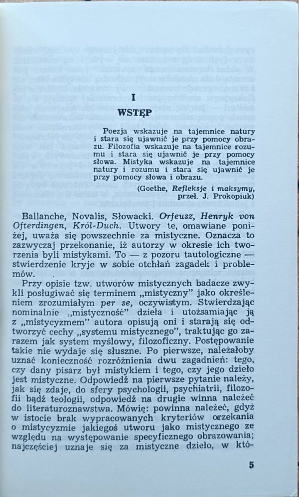 Maria Cieśla-Korytowska • Romantyczna poezja mistyczna. Ballanche, Novalis, Słowacki - wstęp