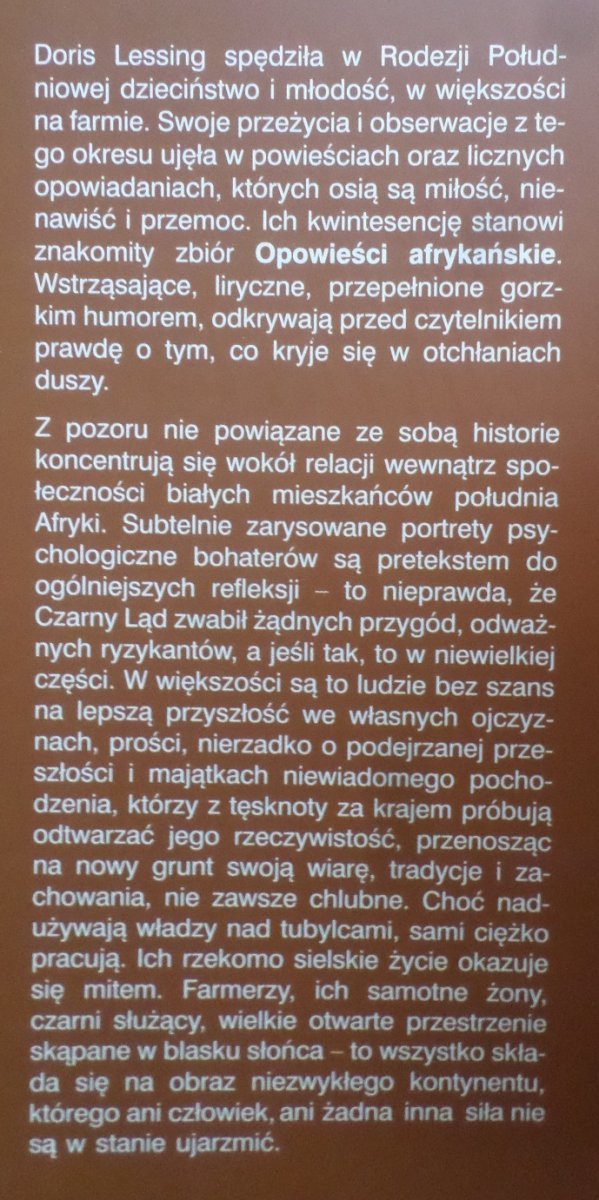 Doris Lessing • Opowieści afrykańskie [Nobel 2007]