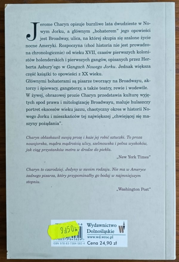 Jerome Charyn • Narodziny Broadwayu. Opowieść o złotych latach jazzu i starym Nowym Yorku