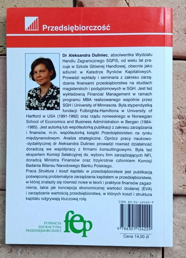 Aleksandra Duliniec - Struktura i koszt kapitału w przedsiębiorstwie