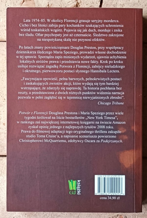 Douglas Preston Potwór z Florencji - okładka