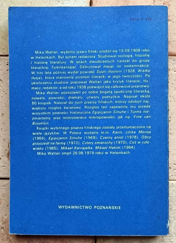 Mika Waltari - Turms, nieśmiertelny - okładka