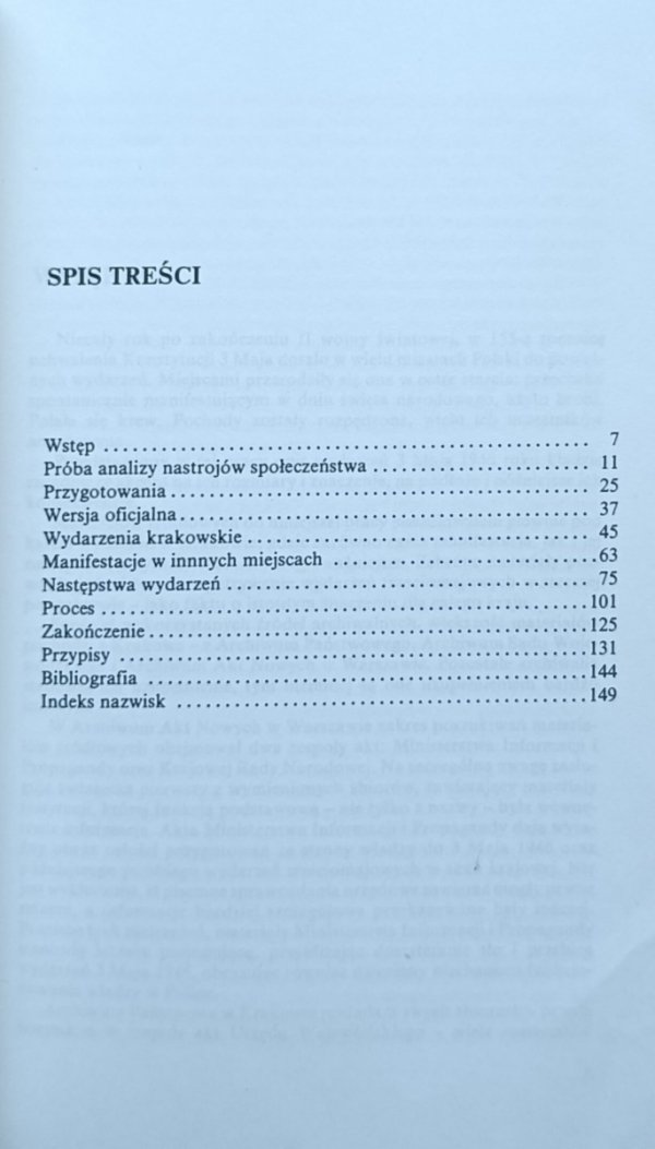 Wojciech Mazowiecki  Wydarzenia 3 maja 1946 - spis treści