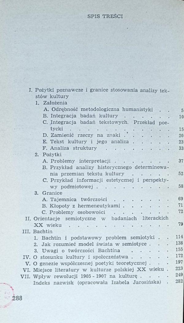 Stefan Żółkiewski Teksty kultury - spis treści