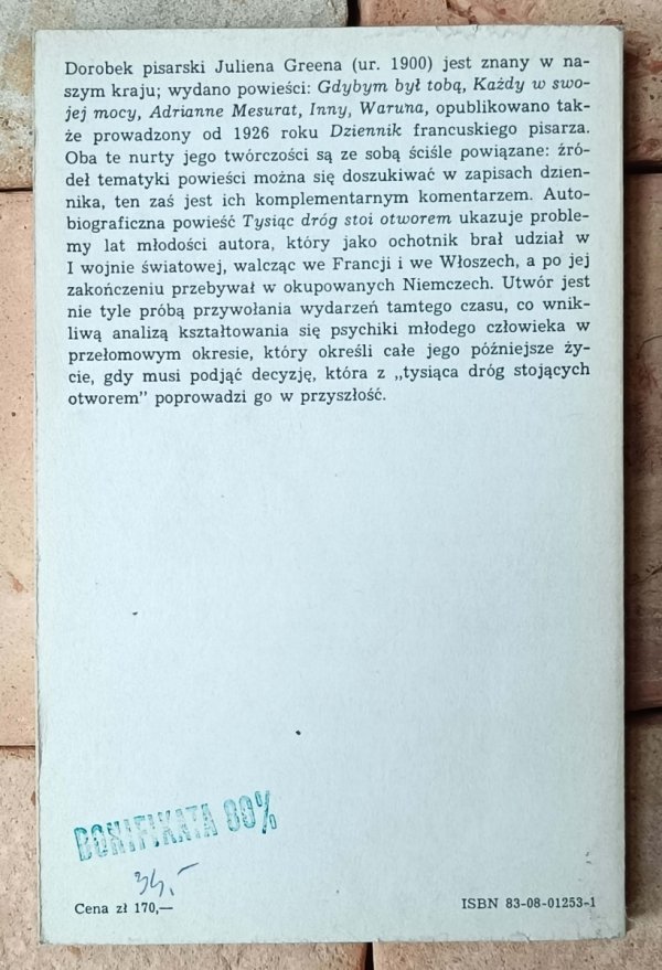 Julien Green Tysiąc dróg stoi otworem - okładka