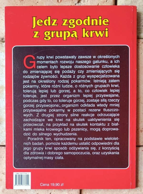 Jorg Zittlau  Jedz zgodnie z grupą krwi - okładka