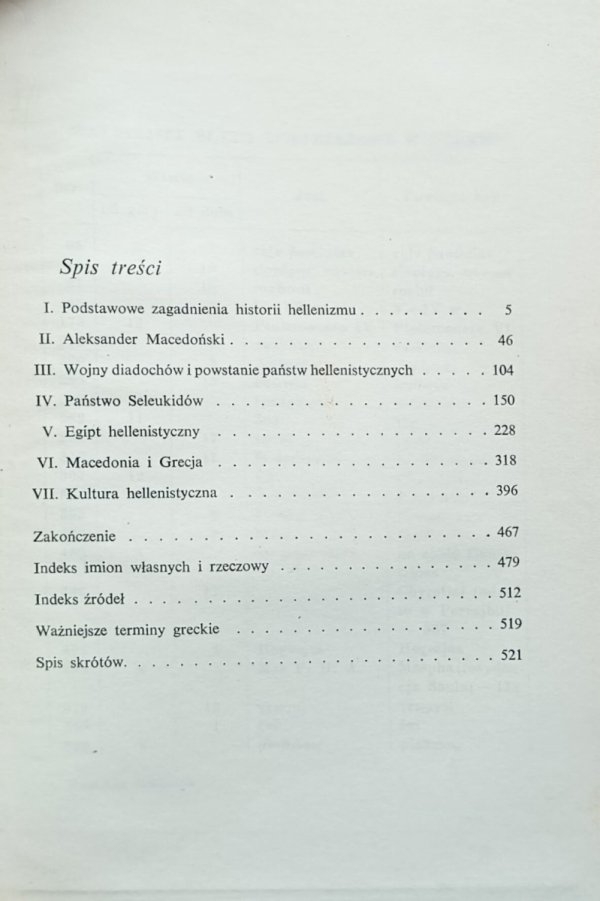 Abraham Ranowicz Hellenizm - spis treści