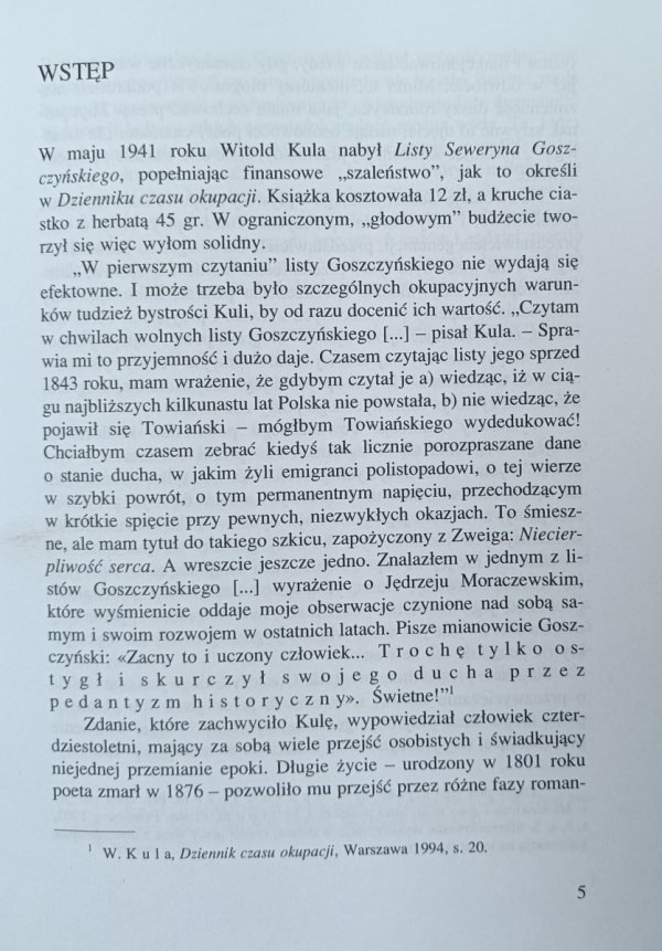 Danuta Sosnowska  Seweryn Goszczyński. Biografia Duchowa 