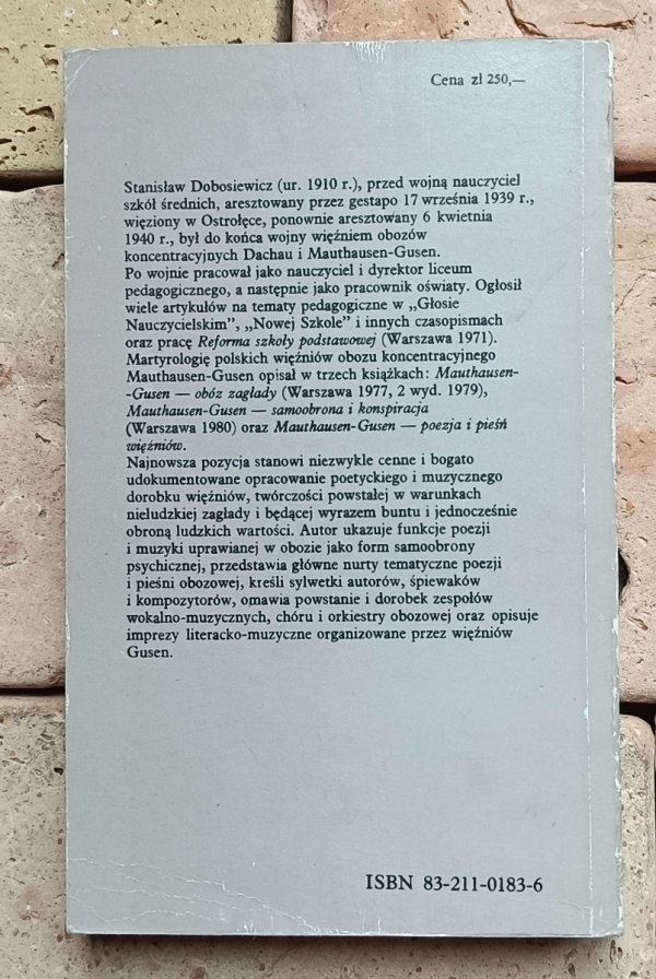 Stanisław Dobosiewicz - Mauthausen Gusen | Poezja i pieśń więźniów