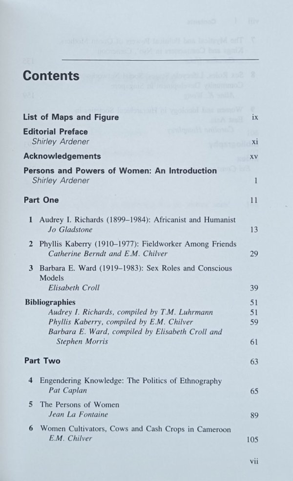 Shirley Ardener • Persons And Powers Of Women In Diverse Cultures