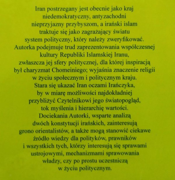 Małgorzata Stolarczyk  Iran. Państwo i religia