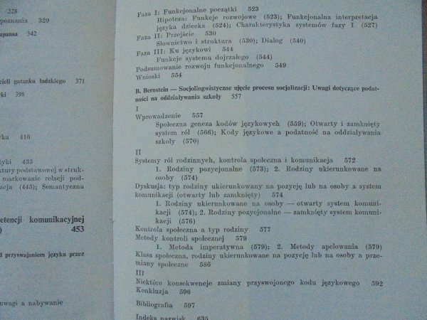 Badania nad rozwojem języka dziecka. Wybór prac - spis treści